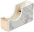 MEI YI TIAN White Marble Texture Desktop Adhesive Tape Dispenser - Gold Tone Metal Core Holder