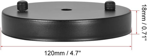 120mm 4.7Inch 3Pcs uxcell Retro Light Canopy Kit Pendant Lighting Ceiling Plate Black