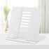 Book Stand Metal Desk Holder, Adjustable Cookbook Holder for Hands-Free Reading, Portable for Music, Textbooks, Recipes