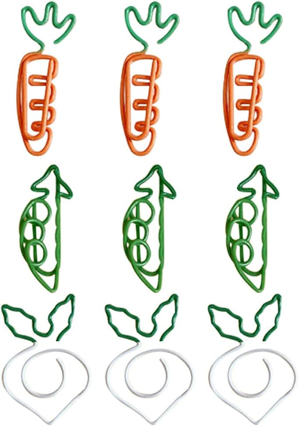 PRETYZOOM 9pcs Carrot Paperclip, Fun Tiny Paper Clips, Cute Metal Paperclips, Bookmark for Students