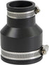 6I55 Flexible PVC Reducing Coupling, 3.5" x 2.4" Inner Diameter, Black with Stainless Steel Clamps