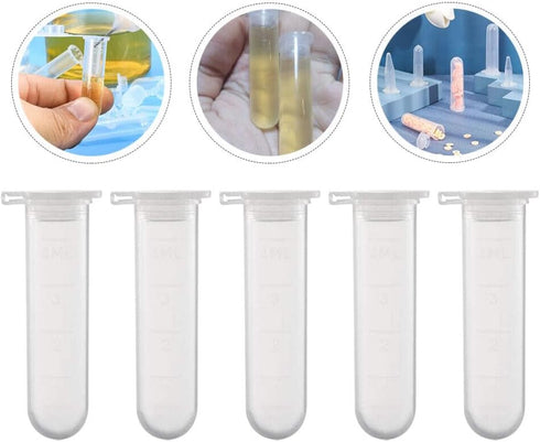 5ml Microcentrifuge Tubes 300PCS, Clear Round Centrifuge Small Sample Bottle Vials for Lab, Plastic Snap Tubes