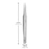 Excelta Ultra-Precision Tweezers, Professional Straight Tapered Flat Point, 4.75" Length, 0.059” Wide, Anti-Magnetic