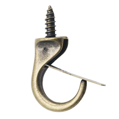 Windproof Hook by Safety Cup - Suspended Ceiling Hooks Screw Hooks (Bronze 12 Pack)