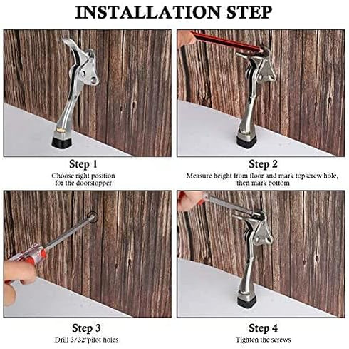 GroTheory 3 Pack Door Stoppers - 4 inch Kickdown Heavy Duty Door Stops for Bottom of Door