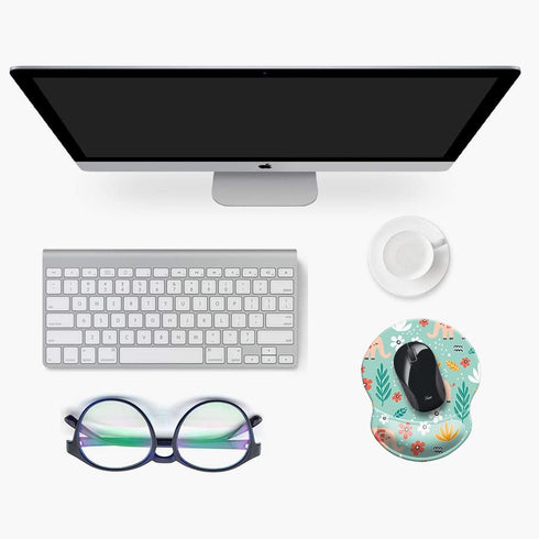 Ergonomic Mouse Pad with Wrist Rest Support, Cute Non-Slip PU Base Mat for Gaming & Working (Wrist Elephant)