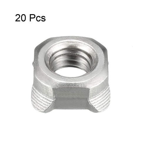 uxcell Nuts,M8 Pack 20 Weld Square UNC Coarse Carbon Steel Machine Screw Silver