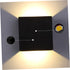 balacoo Square LED Wall Lamp Modern Black Wall Sconce for Indoor Use Stylish Lighting Decor for Living Room Bedroom