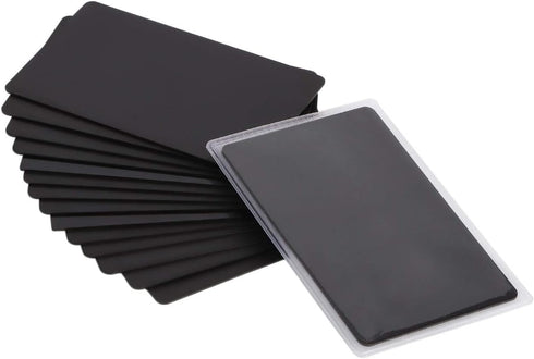 Thick Black Aluminum Business Cards, Anodized Aluminum 15 pcs with Protector Sleeves, 86 x 54 x 0.8mm (Frosted)