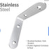 20 Sets, 90 50mm 50mm, 2 Inch LuckIn Pcs L Bracket Stainless Steel Corner Brace Degree Right Angle Shelf Brackets