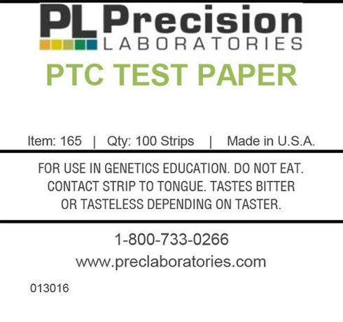 EISCO PTC Test Strips & Control Test Strips Experiment Set, Includes 2 Vials, Test Papers