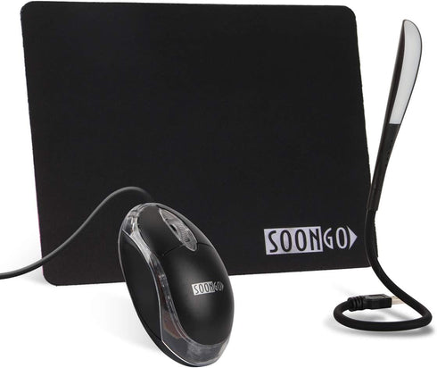 SOON GO Mini Mouse Pad Kids Mice for Laptop USB LED Light 3 in