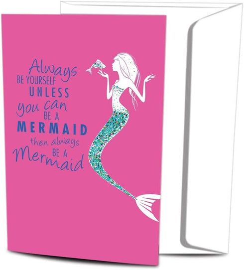 Tree-Free Greetings EcoNotes 12 Count Be A Mermaid All Occasion Notecard Set with Envelopes, 4 x 6 Inches