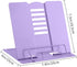 MSDADA Adjustable Metal Book Stand: Portable Cookbook Holder for Recipes, Textbooks, and Documents (Purple)