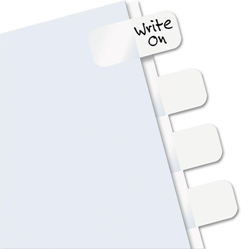 Redi-Tag 31000 Write-On Index Tabs, White, Permanent Adhesive, 104 Tabs/Pack