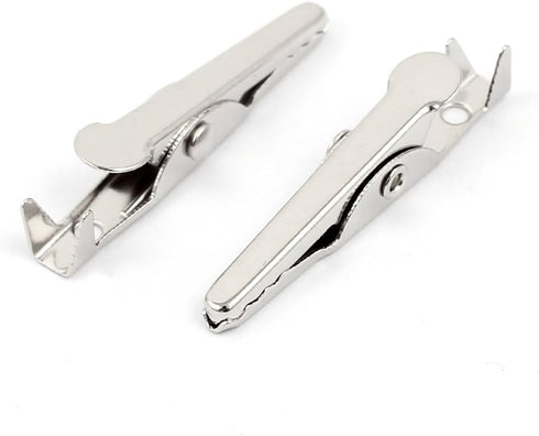 uxcell Metal Non-insulated Test Alligator Electrical Clip Clamp Connector 28mm Long 100 Pcs Silver Tone by uxcell