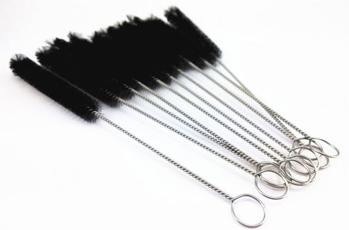 yueton Pack of 10 Black Nylon Tube Pipe Nozzle Brushes - Dia 10mm with Wire Loop Handle