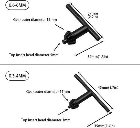 6IN1 Electric Drill Chuck Key Wrench Tool with 6 Sizes for Hand Drill Clamping, Drill Chuck Keys