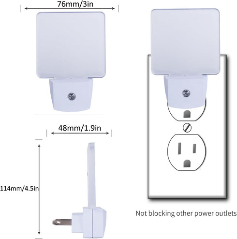 4 Pack Blue Night Light Plug in, Dusk to Dawn Sensor Automatic On and Off, Decorative Wall Blue LED Night Lights