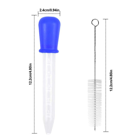 10 Pcs Liquid Droppers Pipettes with 1 Cleaning Brush, 5ML Silicone and Plastic Eyedropper for Crafts