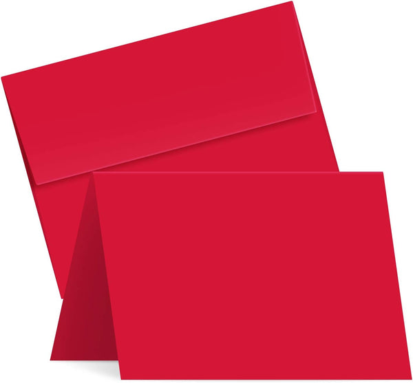 A2 Red Blank Greeting Cards and Envelopes Great for Holidays, Christmas and
