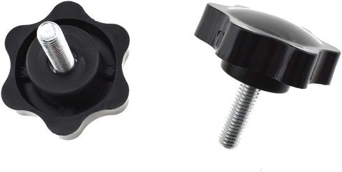 HAHIYO Hex Handle Threaded Knobs, M6 20mm Screw Length, Clamping Handgrip Nut Screw for Table Stand Deck (2pcs)