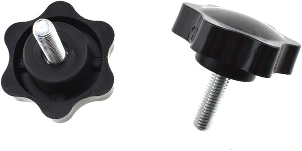 HAHIYO Hex Handle Threaded Knobs, M6 20mm Screw Length, Clamping Handgrip Nut Screw for Table Stand Deck (2pcs)