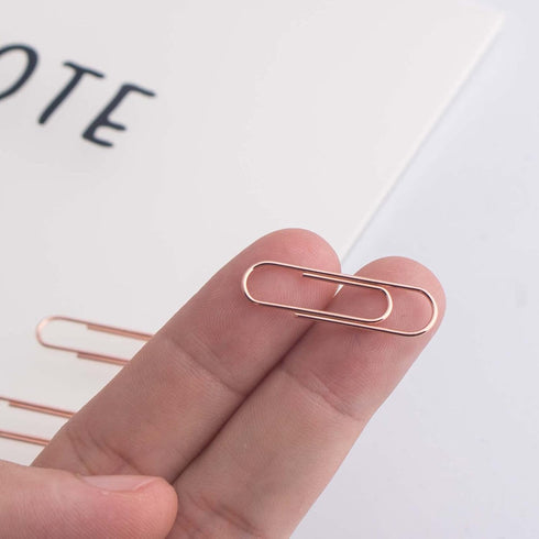 Rose Gold Cute Paper Clips, 300 Pcs Smooth Stainless Steel Paperclips for Office, School, Home Supplies