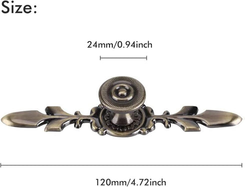Vintage Style Zinc Alloy Door Knob Pull Handle with Screw, 4-Pack for Drawer Cabinet (Bronze)