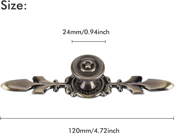Vintage Style Zinc Alloy Door Knob Pull Handle with Screw, 4-Pack for Drawer Cabinet (Bronze)