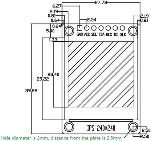 GODIYMODULES 2 1.3 Inch 3.3V 7PIN ST7789 240 240 240x240 STM32 C51 Pcs IPS Full Color TFT Display Screen Drive IC * LCD