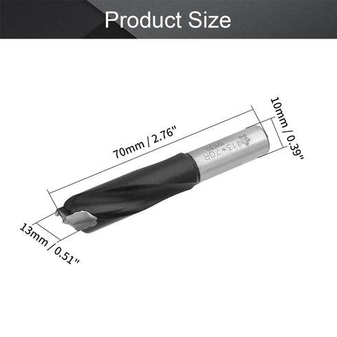 Utoolmart Brad Point Drill Bits for Wood, 13mm x 70mm HSS Stubby Drill Bit with 10mm Shank, 1pcs