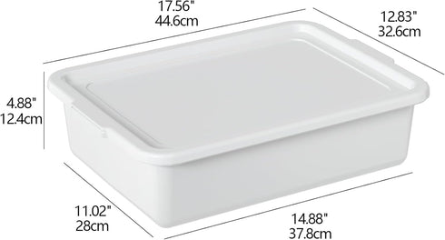Loiycg 3 Pack 13 Food Service Bus Tubs with Lids, L Plastic Meat Mixing Tub, White