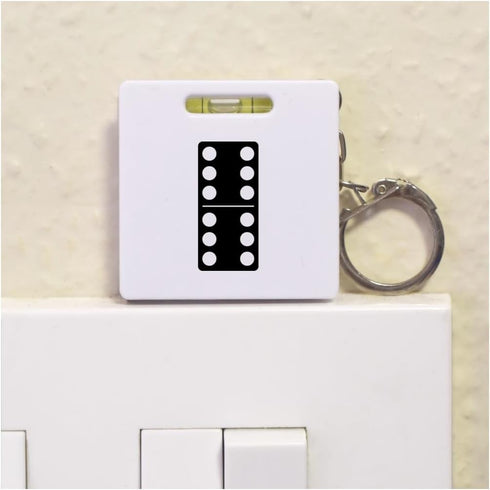 Azeeda (KM00048432) 'Domino Game Tile' Keyring Tape Measure/Spirit Level Tool