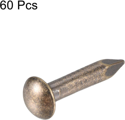 uxcell 60pcs Small Tiny Brass Nails 3mmx15mm(DXL) for DIY Wooden Boxes, Bronze Tone