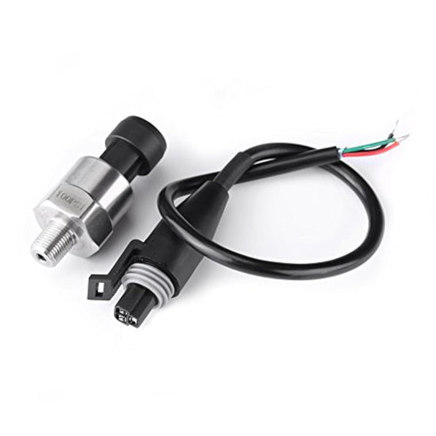 100 Psi Pressure Transducer Sensor for Oil, Fuel, Air, Water, 1/8" NPT Thread