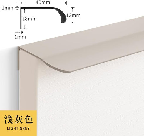 Generic 2 11.8 Inch 300mm Kitchen Drawer Pulls Cabinets Handles Pcs Light Gray Cabinet Finger Edge Handle Finger Handle