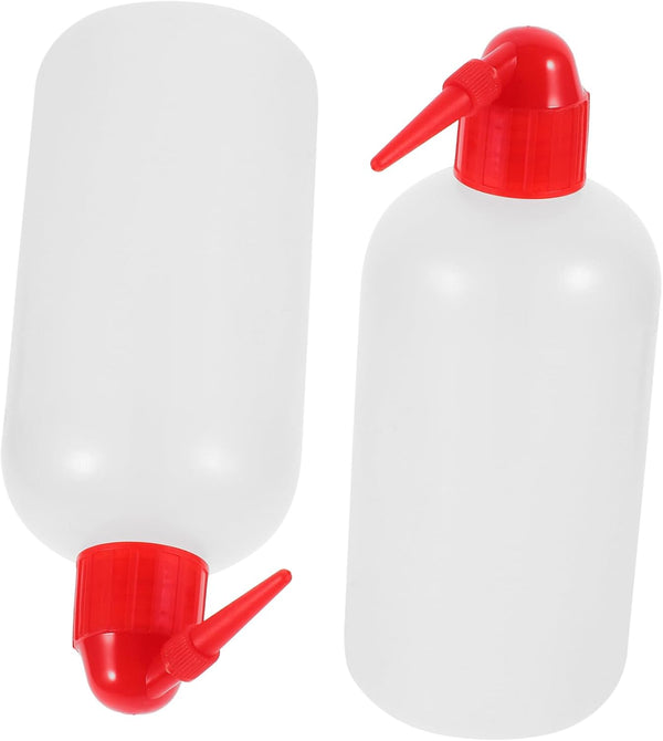 2pcs Narrow Mouth Wash Bottle Portable Plastic Wash Bottle with Scale for