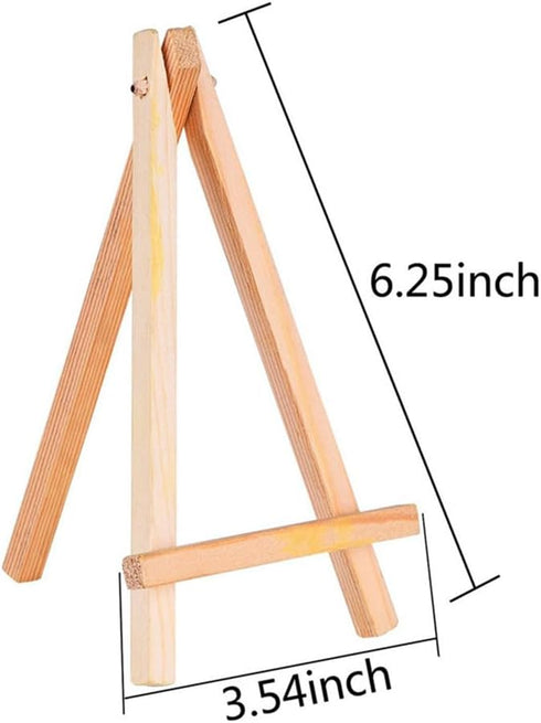 10pcs Mini Wooden Display Easels, Display Easels Tabletop Easel Stand, 6 Inch Tabletop Easel Stand for Photos, Mini Canvas Art, and Painting, Compact and Durable Design