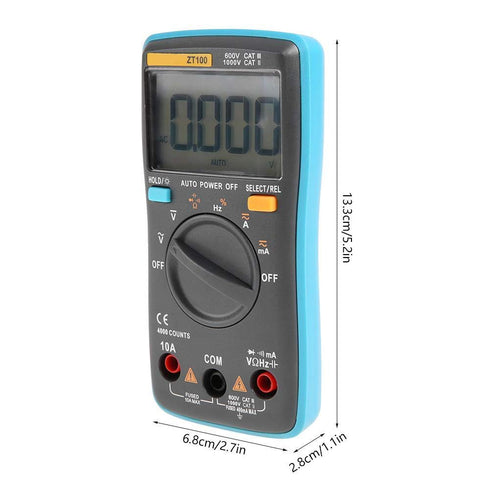 Digital Multimeter ZT100/ZT101/ZT102 - Portable Mini with Auto Digital LCD Display for Testing