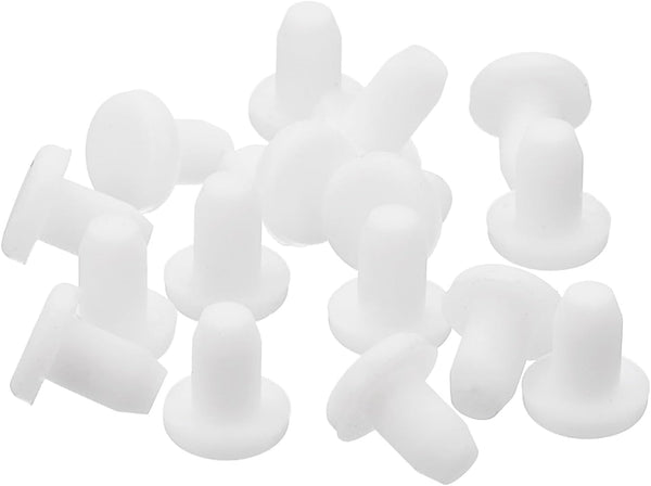 uxcell 32 Pieces White Rubber Stopper for 3.5mm/0.14" Hole, 3.8mm Plug Holes