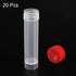 PATIKIL 30mL Plastic Test Tubes, 20 Pack Screw Cap Vial Container Storage for Lab Laboratory Science, Red Clear