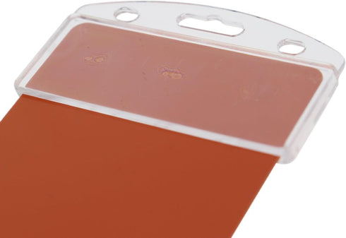 5 Pack Common - Vertical Half Card Badge Holder for Smart Cards (CHIP Insert) PIV Access and Credit Cards - Crystal