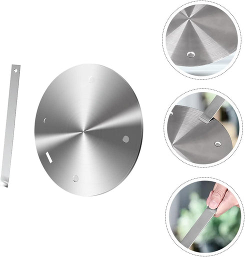 1Pc Cabilock Stainless Steel Heat Induction Cooker Thermal Guide Plate Easy to Clean Cookware Protection for Food