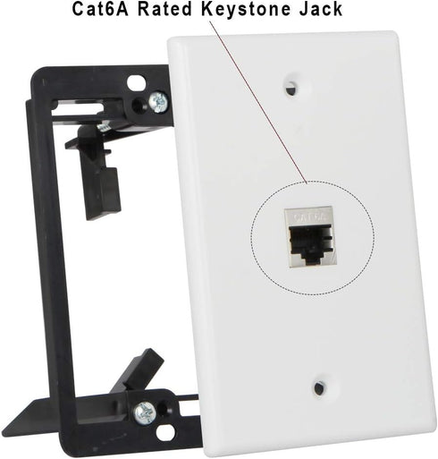Wi4you Cat6 1 1 RJ45 CAT6A (1 2 pack) Wall Plate Port Gang Keystone Wall Plate with Low Voltage Mounting Bracket
