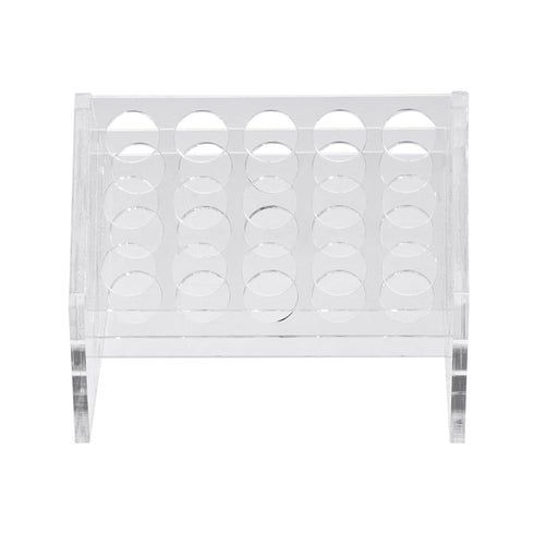 YOKIVE Slant Acrylic Tube Rack, 15-Sockets Holder for 10ml/15ml Lab Test Tubes, Clear