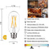 Dimmable E26 LED Light Bulb 6W, 60W Equivalent, Antique Clear Edison Filament Bulb, 600 Lumens, 2700K, Pack of 6