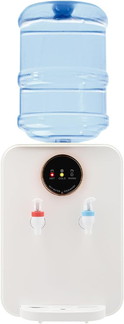 Lumicasaler Water Dispenser, Top Loading Countertop Water Cooler Dispenser with Hot/Cold/Warm 3-Temp Settings,