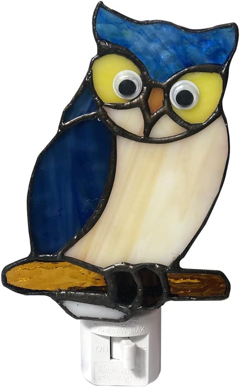 Wall.DYM9008 Stained Glass owl Night Light,studyroom Night LightSuitable for Living RoomCorridorBedroom.Plug into