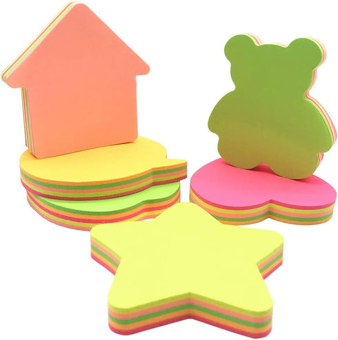 Sticky Notes - 14 Pads of Self-Stick Removable Shaped Notes, 100 Sheets Total, 14 Pack